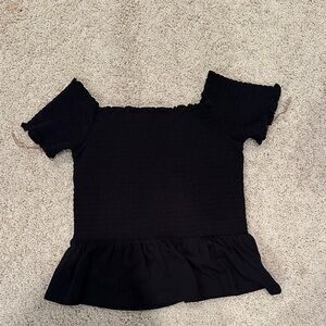 American Eagle Outfitters Black Smocked Blouse